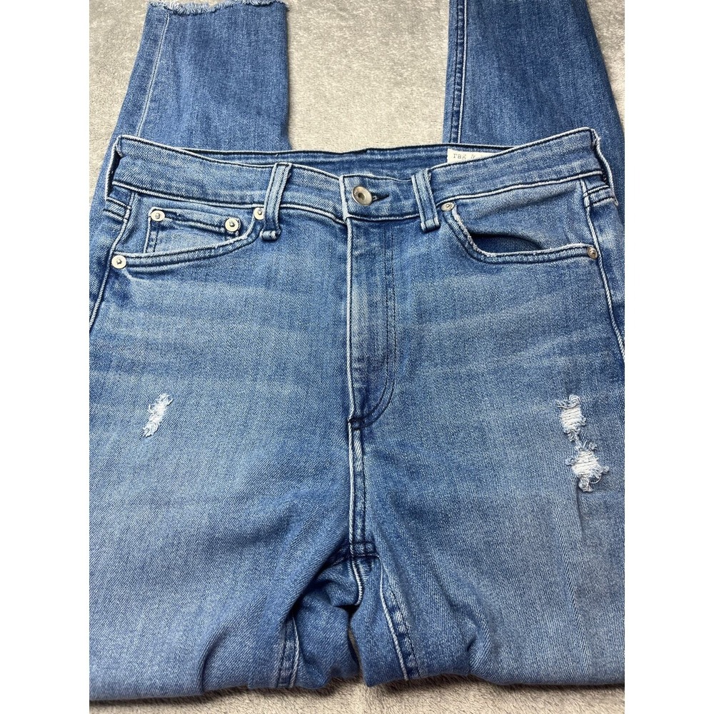 Rag & Bone Aviation W Distressed‎ Jeans Size 28 Blue Denim WDD20P2639CLAW